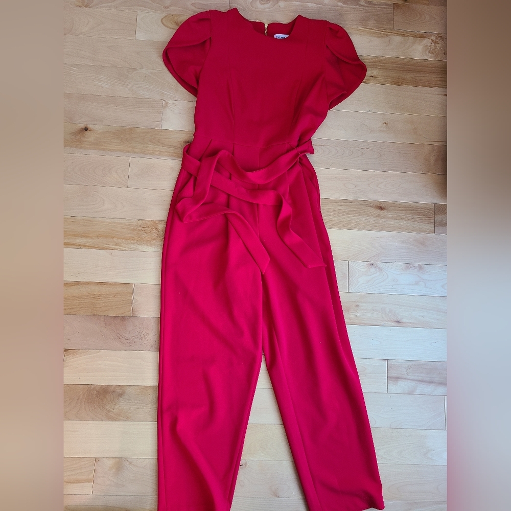 Calvin Klein red jumpsuit